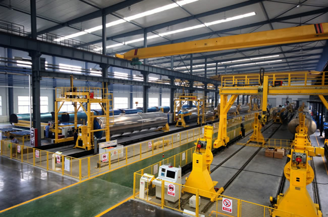 Intelligent manufacturing and production site of lightweight aluminum alloy tank car