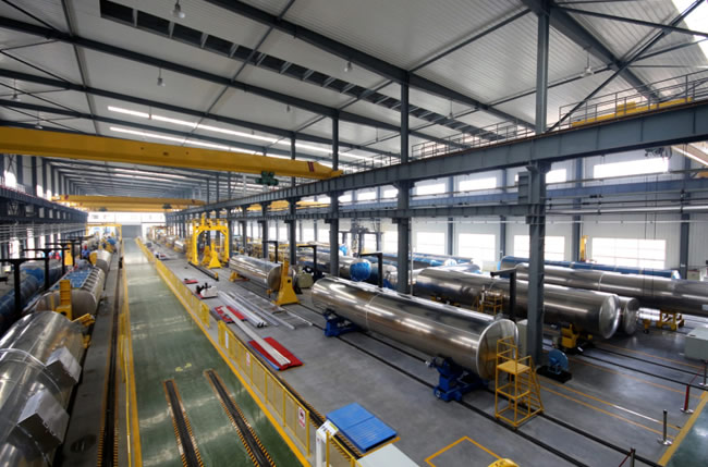 Production site of light weight aluminum alloy tank car assembly